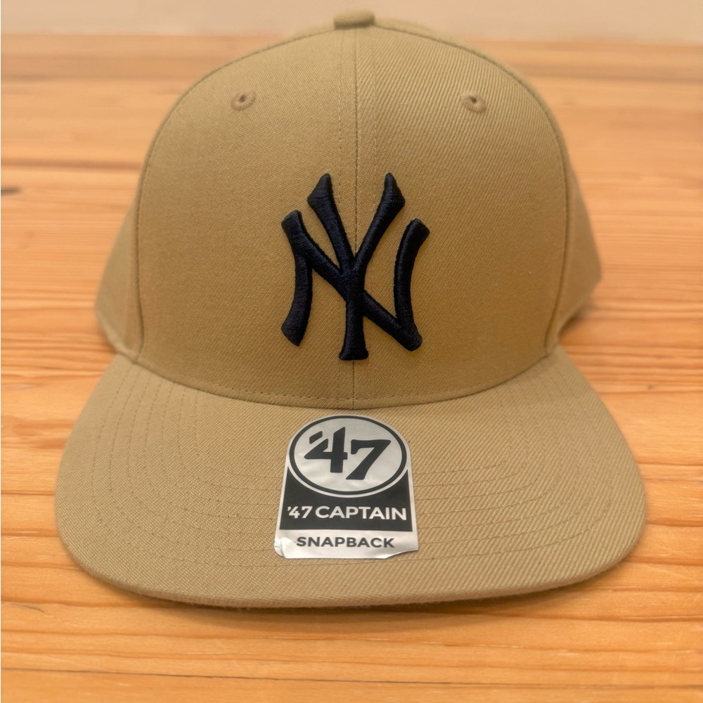 47 Khaki Snapback Hat with Black Logo